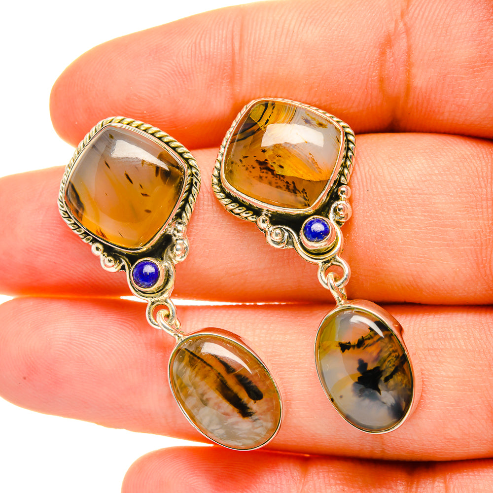 Montana Agate Earrings handcrafted by Anasilvercos - EARR419022