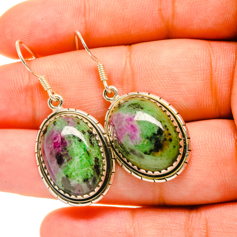 Ruby Zoisite Earrings handcrafted by Anasilvercos - EARR419028