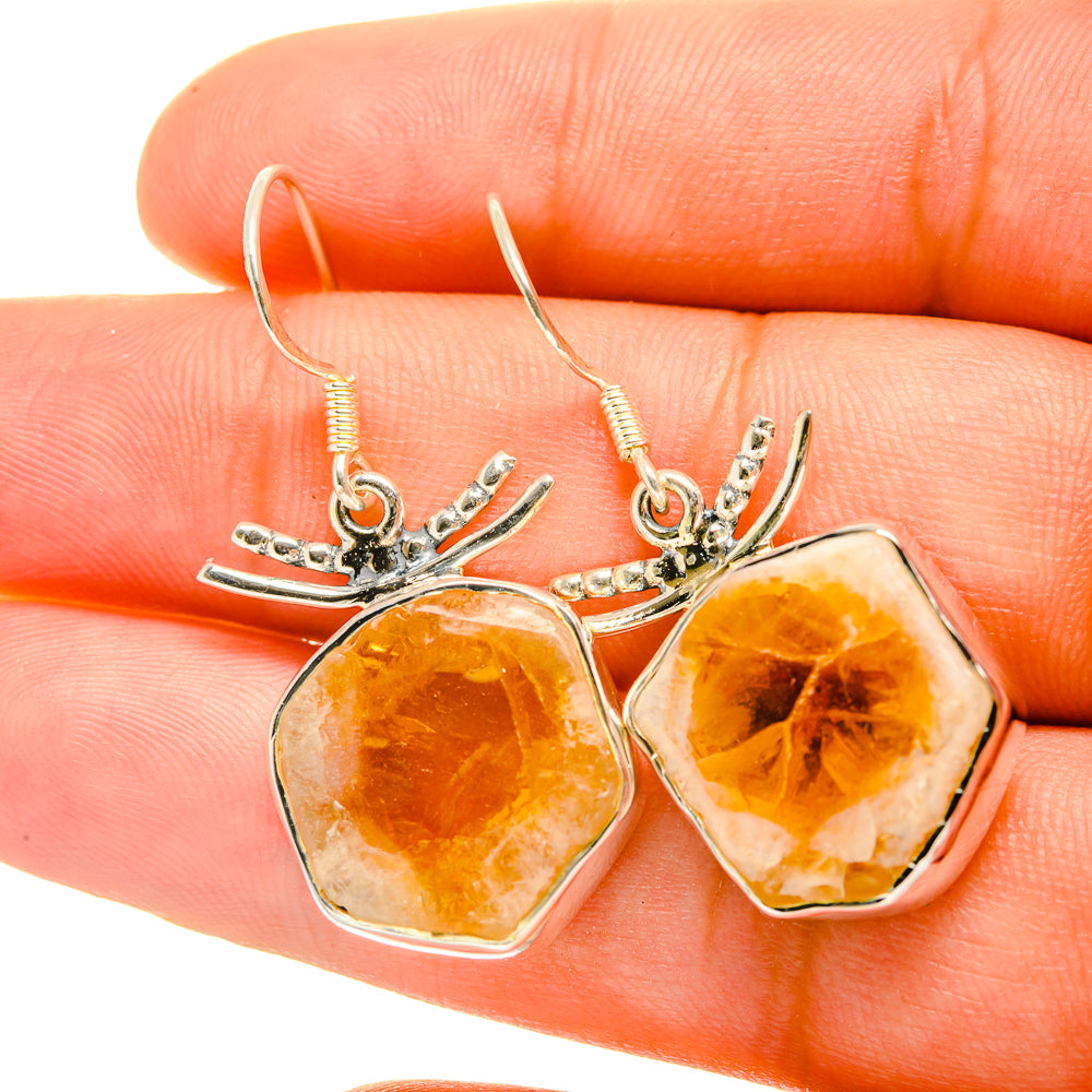 Citrine Earrings handcrafted by Anasilvercos - EARR419052