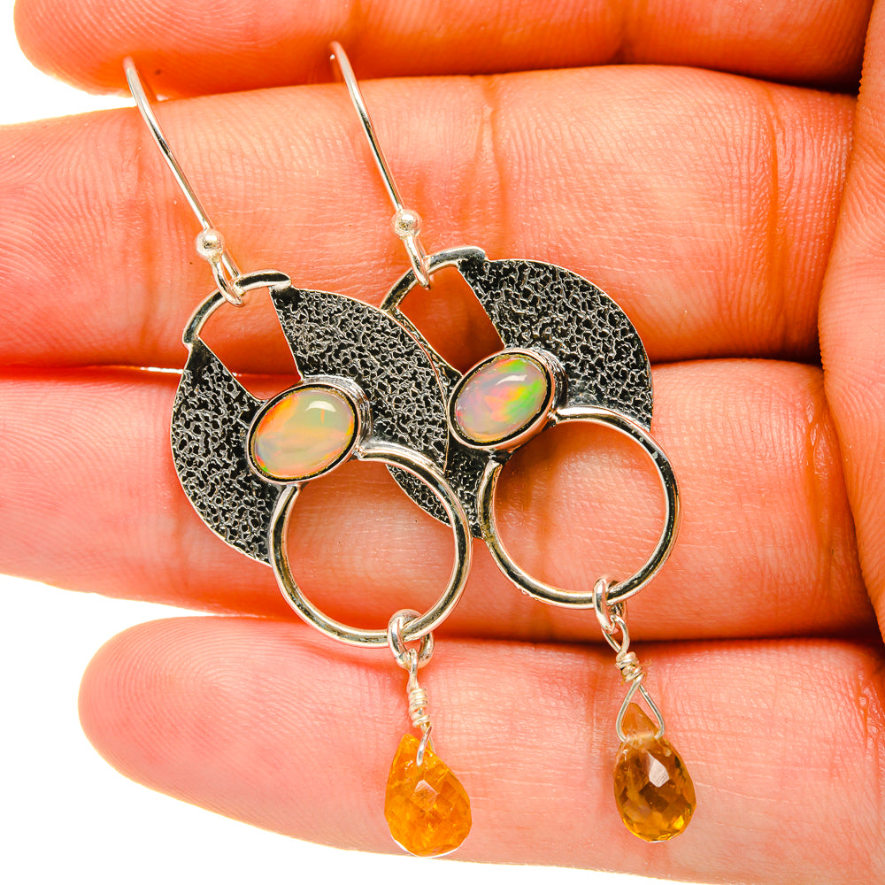 Ethiopian Opal Earrings handcrafted by Anasilvercos - EARR419053