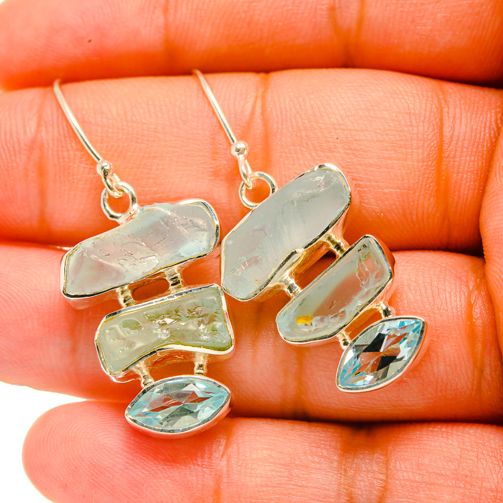 Aquamarine Earrings handcrafted by Anasilvercos - EARR419068