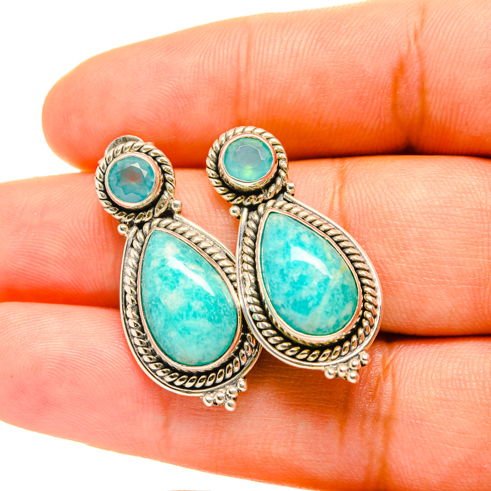 Peruvian Amazonite Earrings handcrafted by Anasilvercos - EARR419071