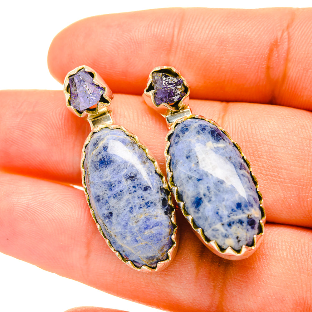 Sodalite Earrings handcrafted by Anasilvercos - EARR419080