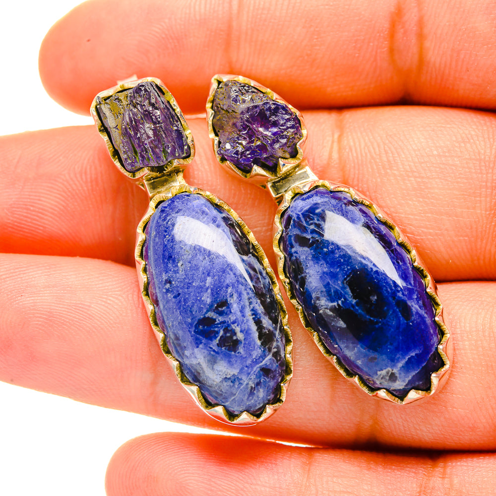 Sodalite Earrings handcrafted by Anasilvercos - EARR419092