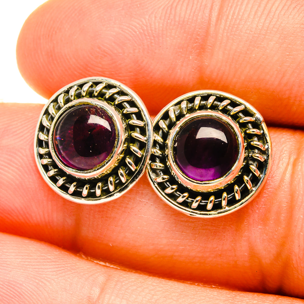 Amethyst Earrings handcrafted by Anasilvercos - EARR419099