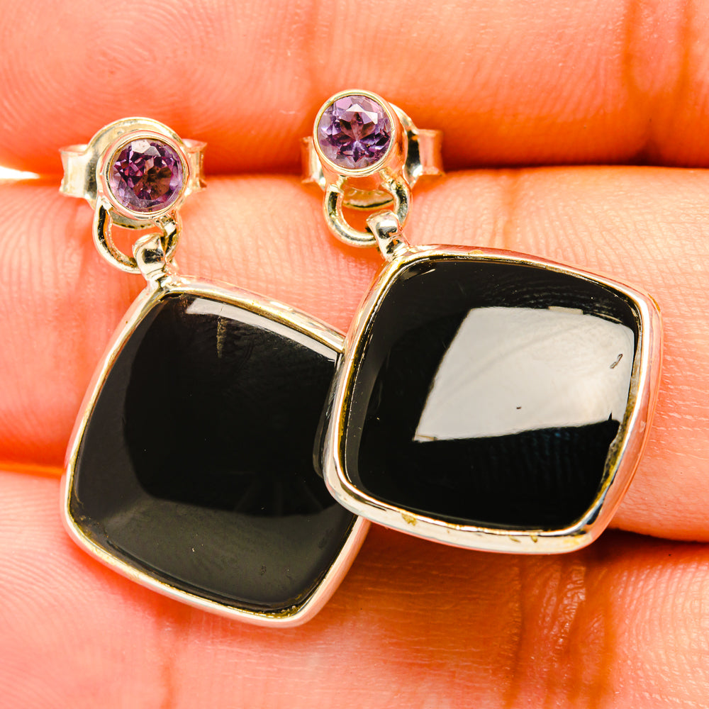 Black Onyx Earrings handcrafted by Anasilvercos - EARR419101