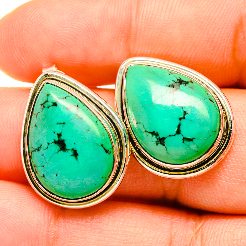 Arizona Turquoise Earrings handcrafted by Anasilvercos - EARR419102