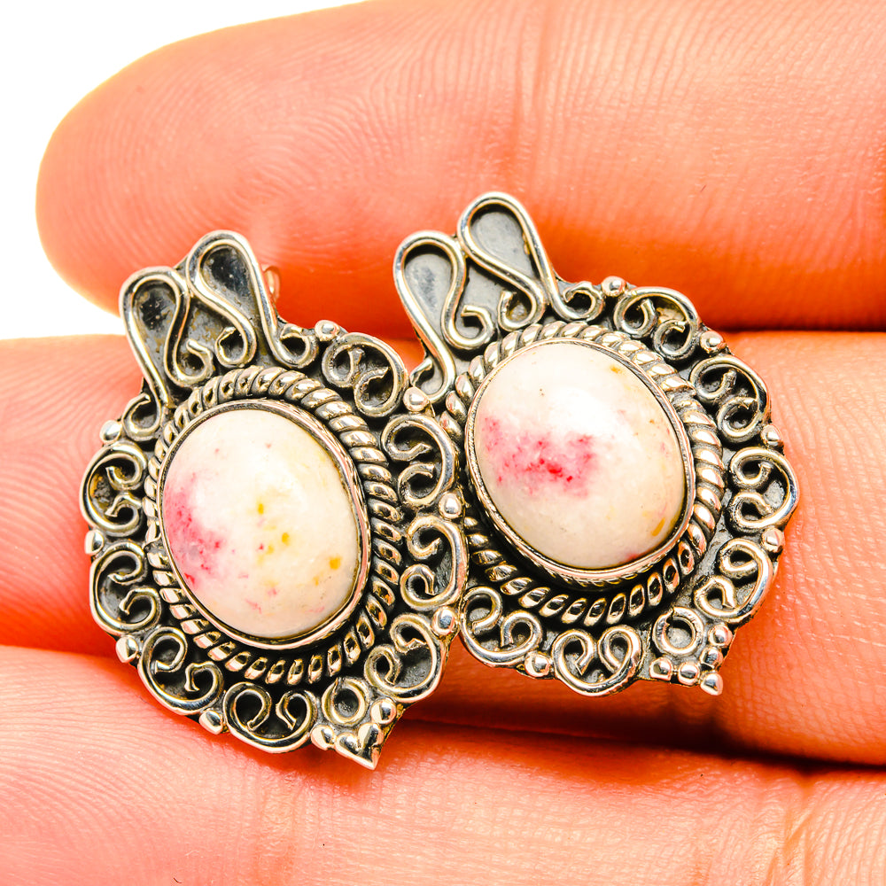 Thulite Earrings handcrafted by Anasilvercos - EARR419106