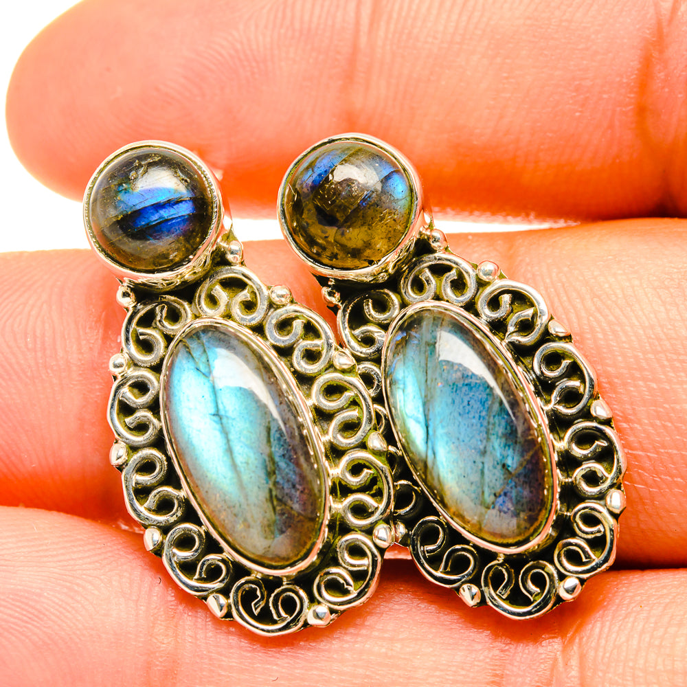 Labradorite Earrings handcrafted by Anasilvercos - EARR419114