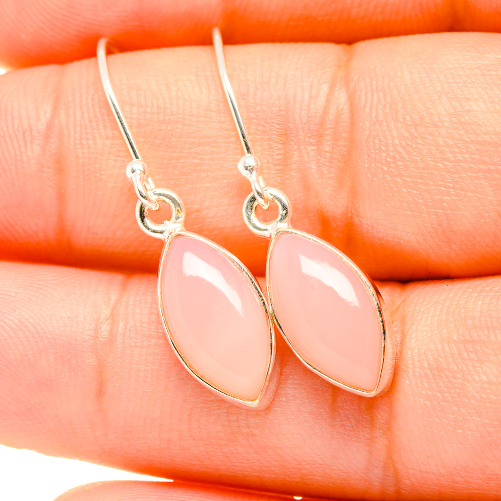 Rose Quartz Earrings handcrafted by Anasilvercos - EARR419120
