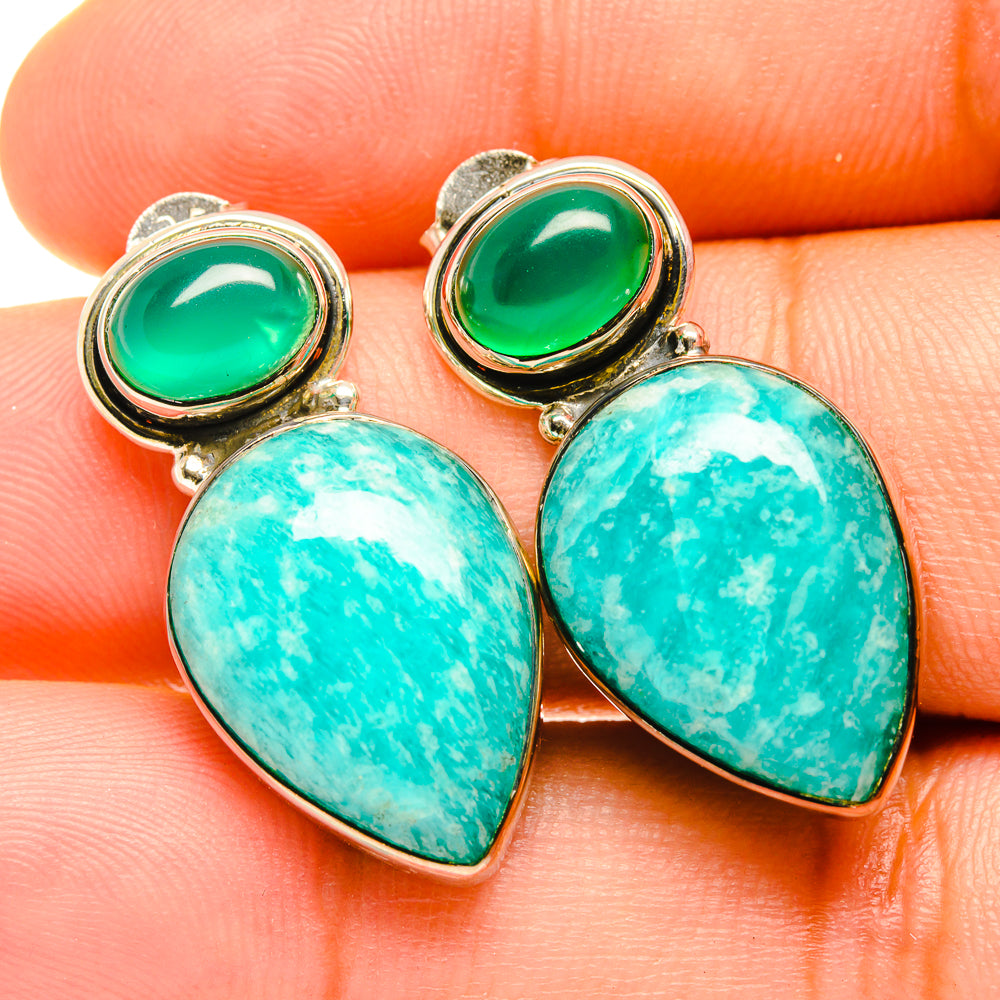 Amazonite Earrings handcrafted by Anasilvercos - EARR419125