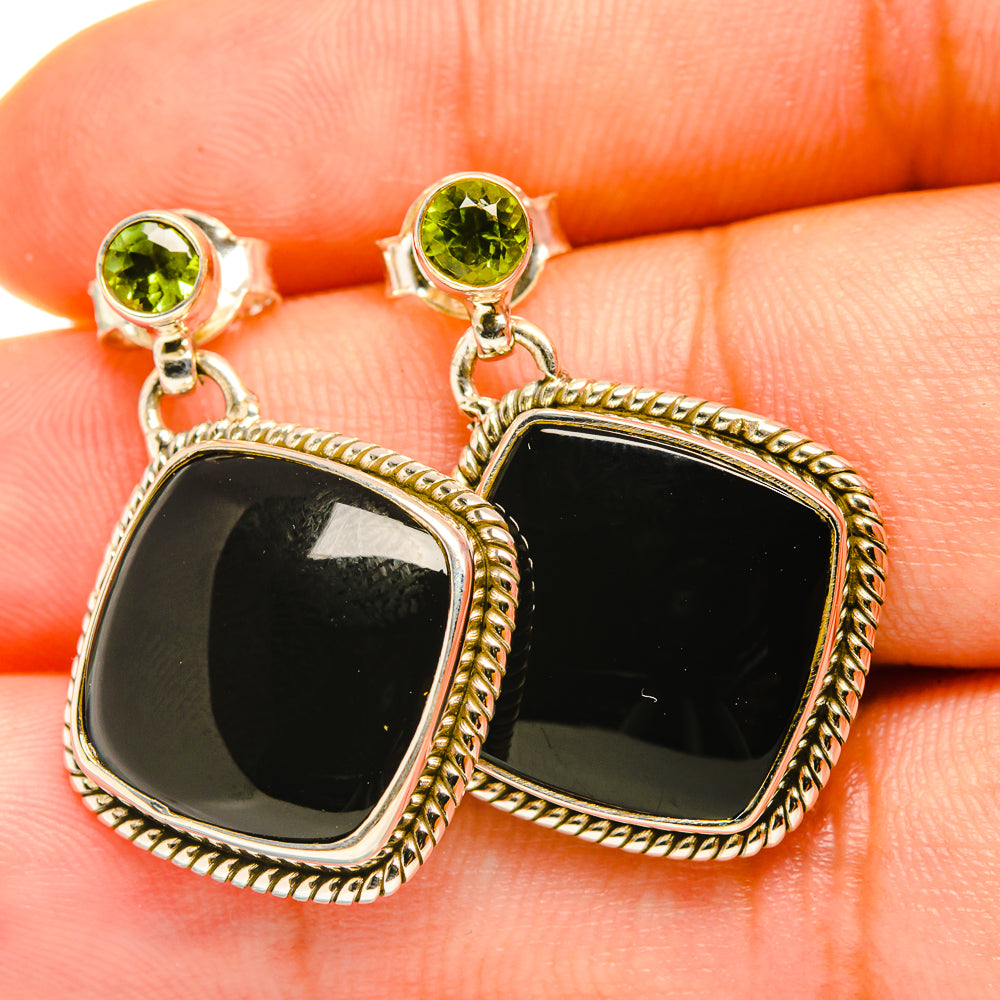 Black Onyx Earrings handcrafted by Anasilvercos - EARR419135