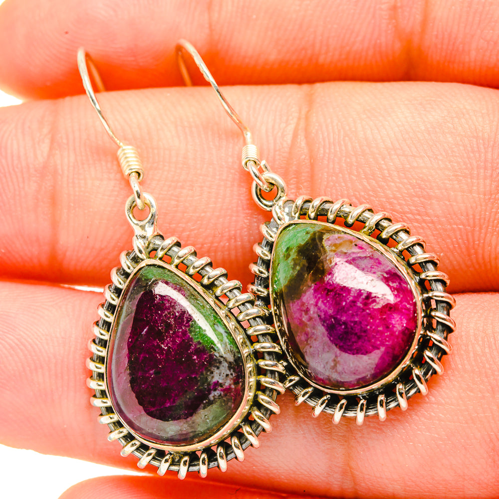 Ruby Zoisite Earrings handcrafted by Anasilvercos - EARR419139