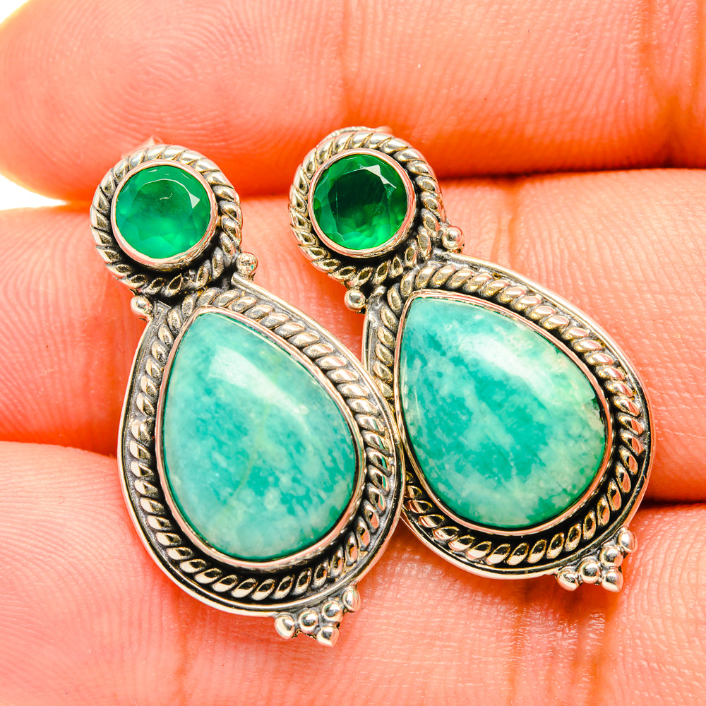 Amazonite Earrings handcrafted by Anasilvercos - EARR419142