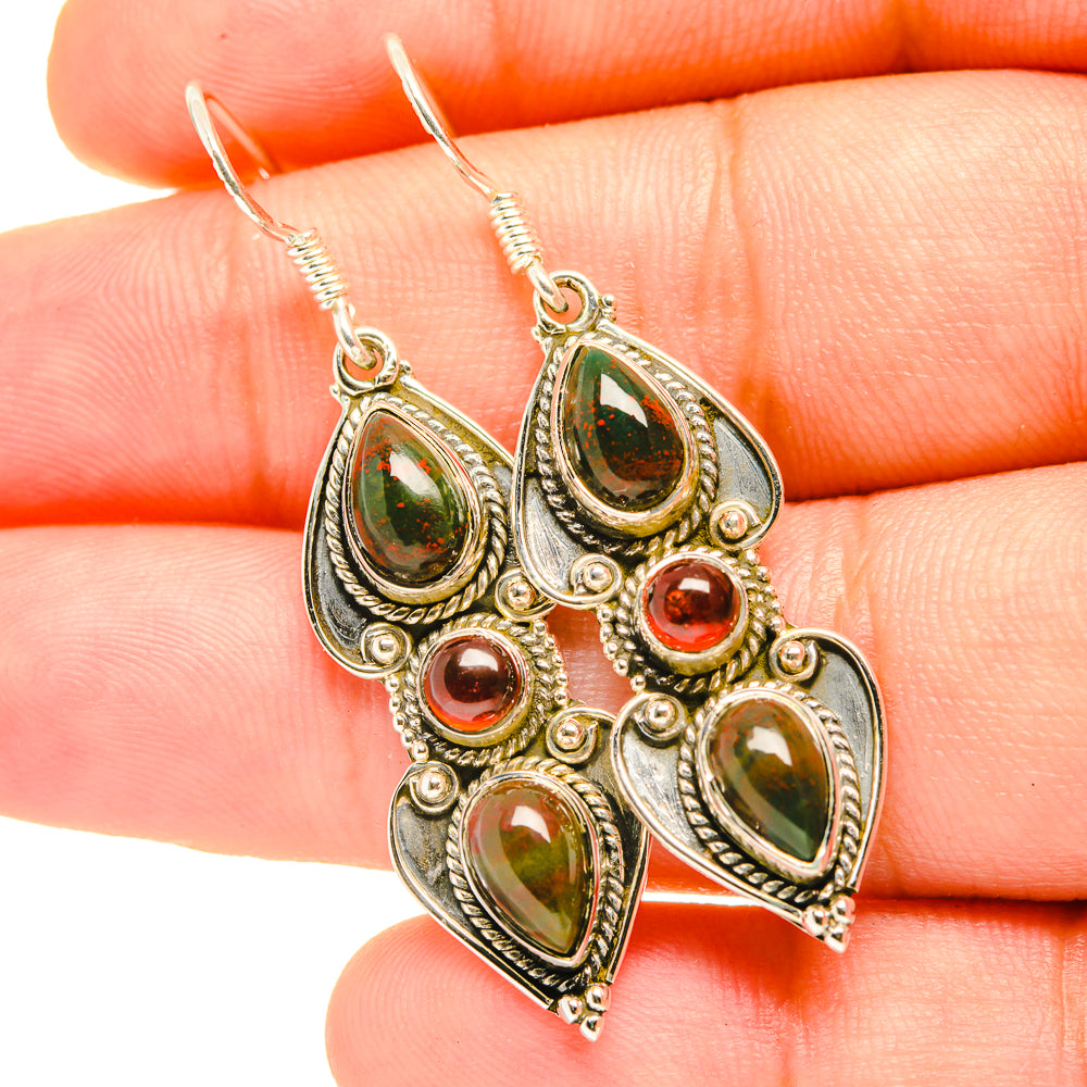 Garnet Earrings handcrafted by Anasilvercos - EARR419145