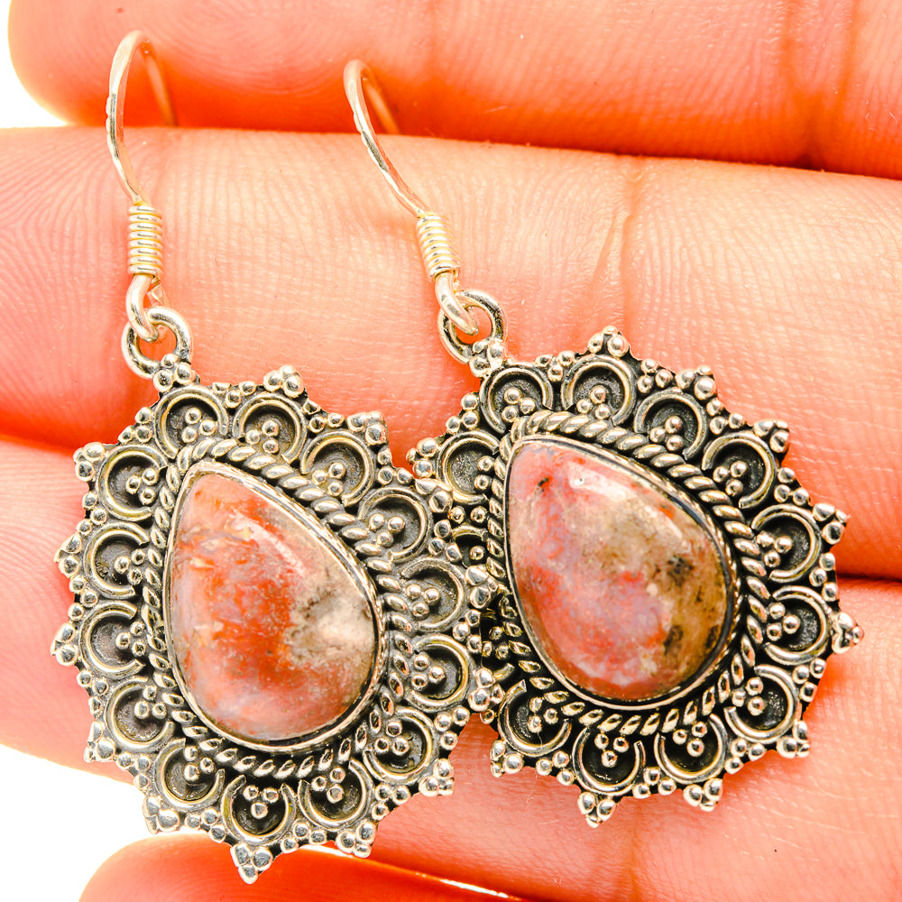 Rhodochrosite Earrings handcrafted by Anasilvercos - EARR419149