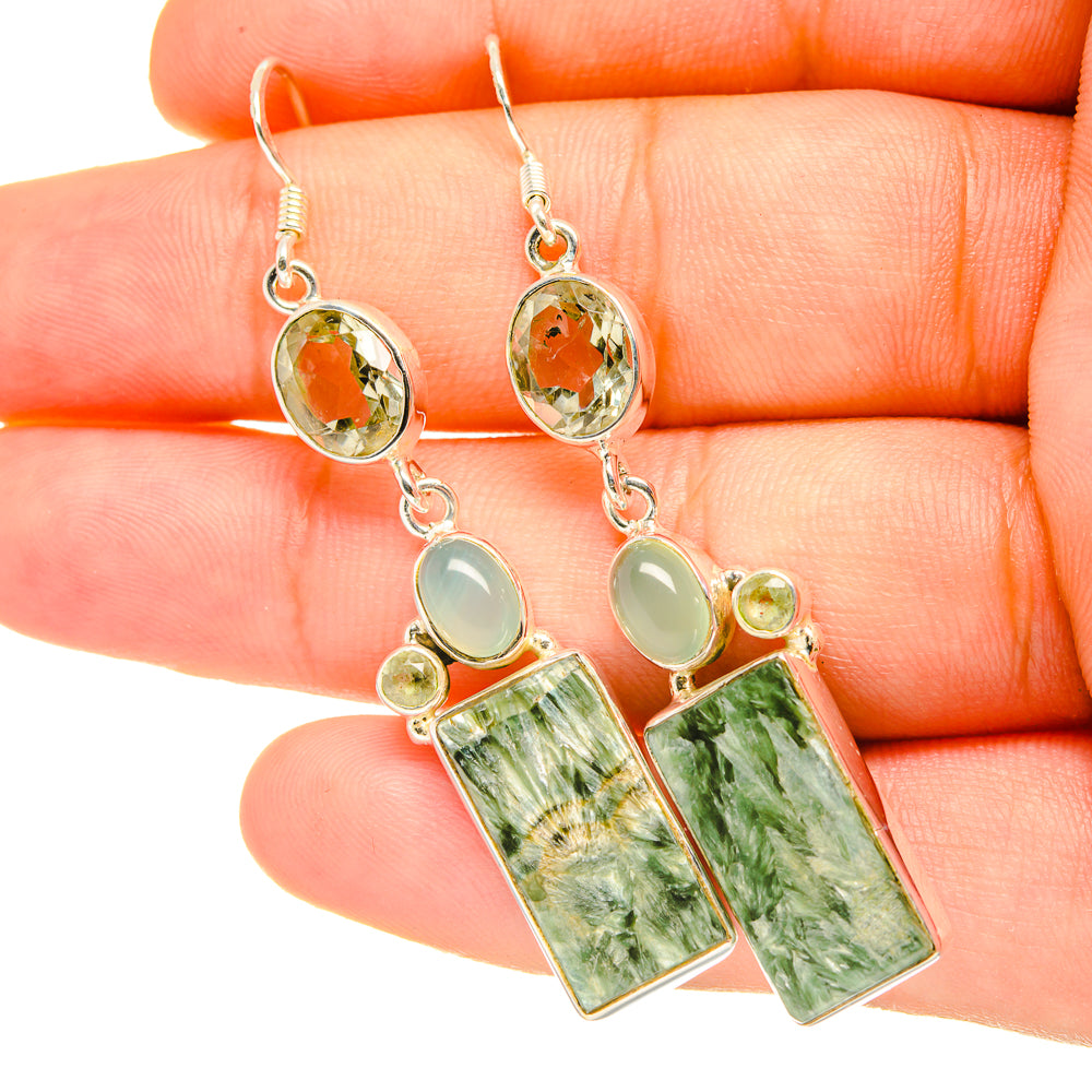 Seraphinite Earrings handcrafted by Anasilvercos - EARR419177