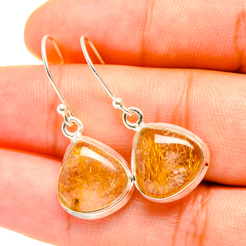 Rutilated Quartz Earrings handcrafted by Anasilvercos - EARR419179