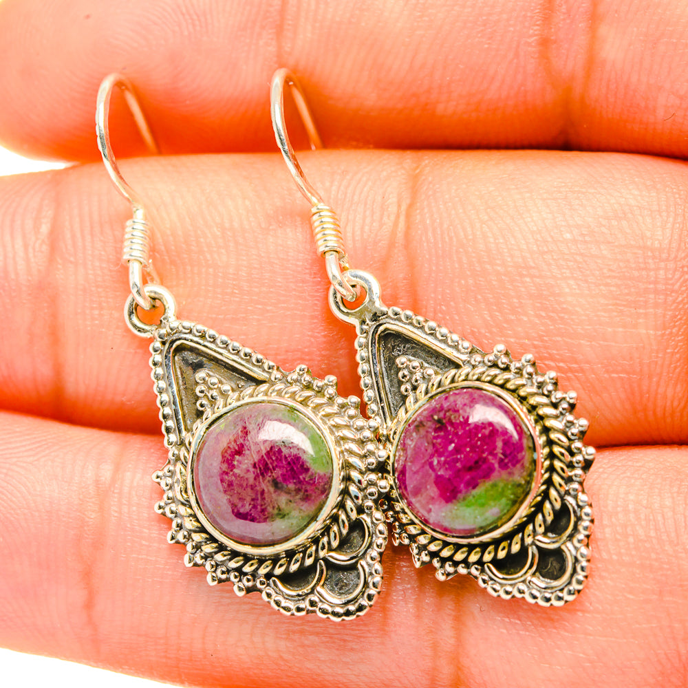 Ruby Zoisite Earrings handcrafted by Anasilvercos - EARR419185