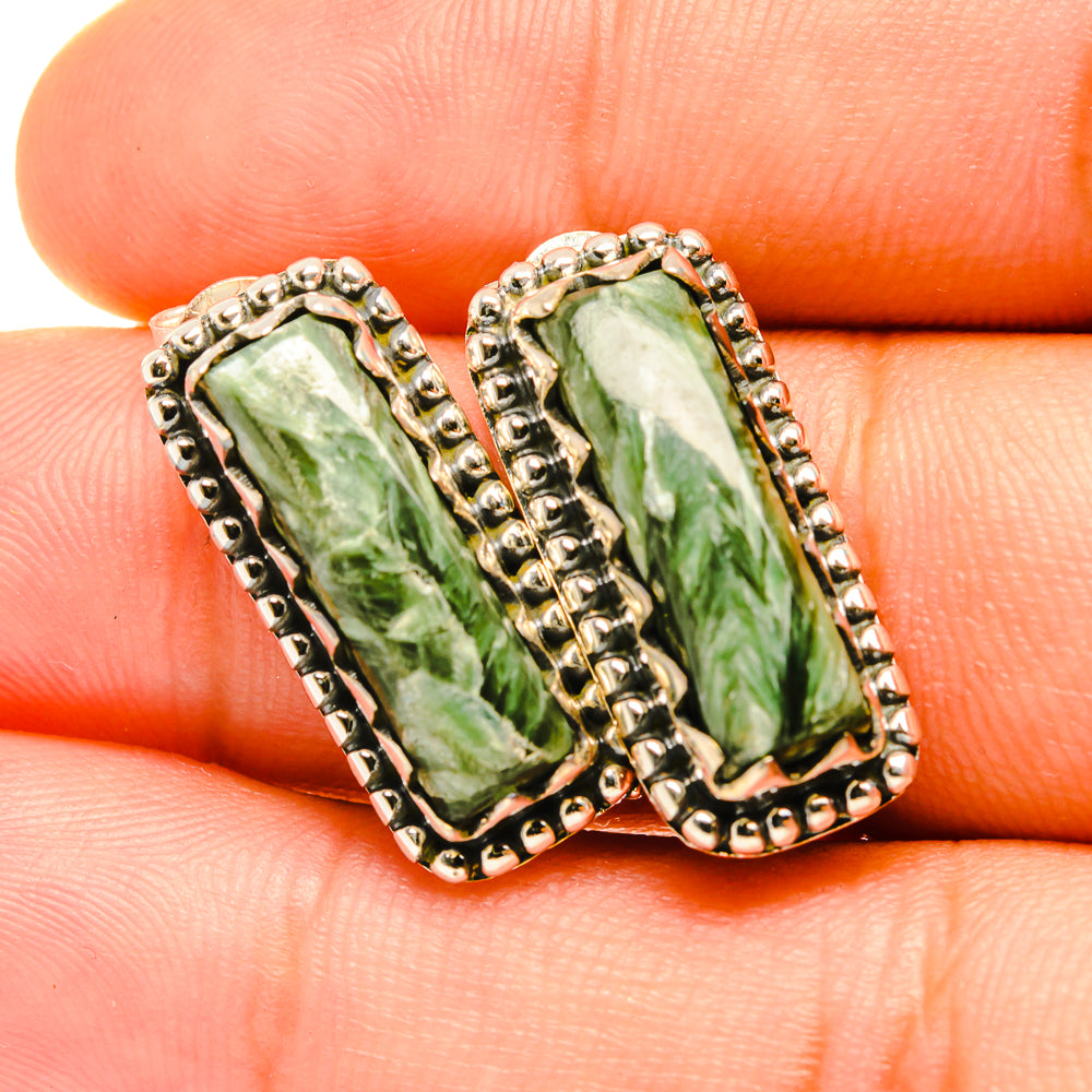 Seraphinite Earrings handcrafted by Anasilvercos - EARR419188