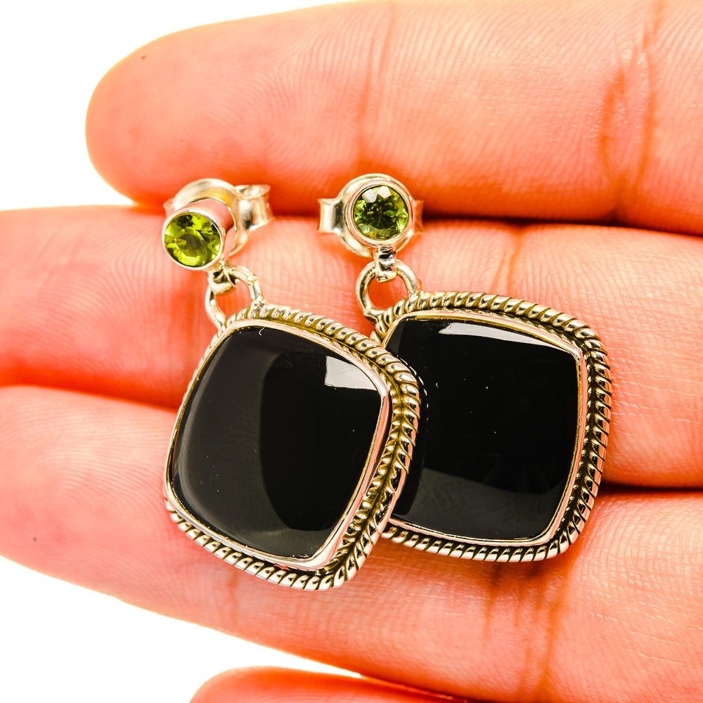 Black Onyx Earrings handcrafted by Anasilvercos - EARR419194