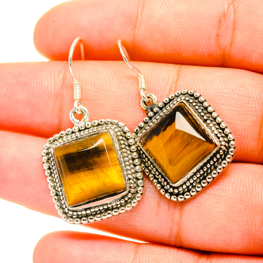 Tiger Eye Earrings handcrafted by Anasilvercos - EARR419201