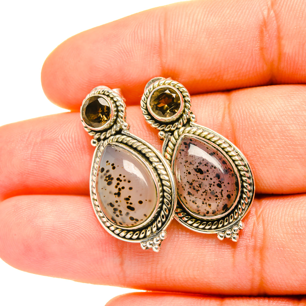 Dendritic Opal Earrings handcrafted by Anasilvercos - EARR419215