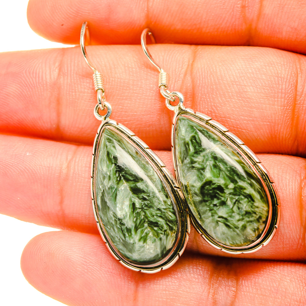 Seraphinite Earrings handcrafted by Anasilvercos - EARR419219