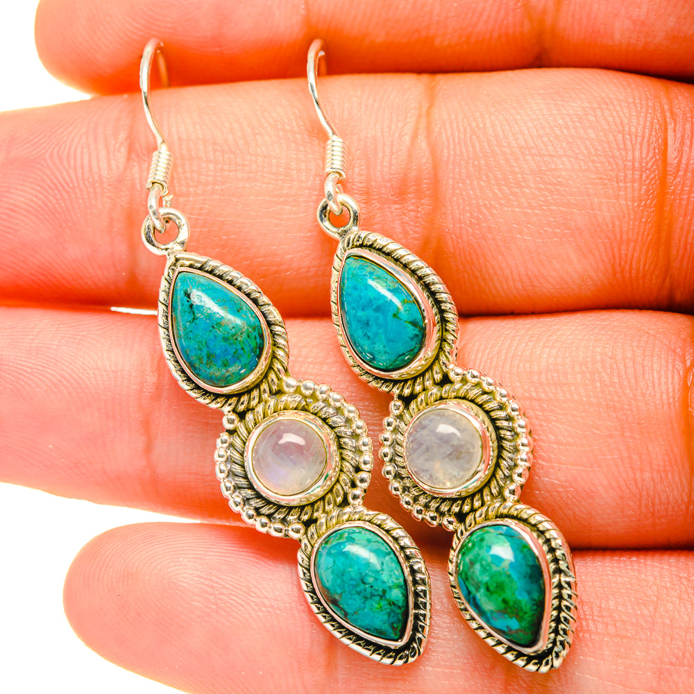 Chrysocolla Earrings handcrafted by Anasilvercos - EARR419220