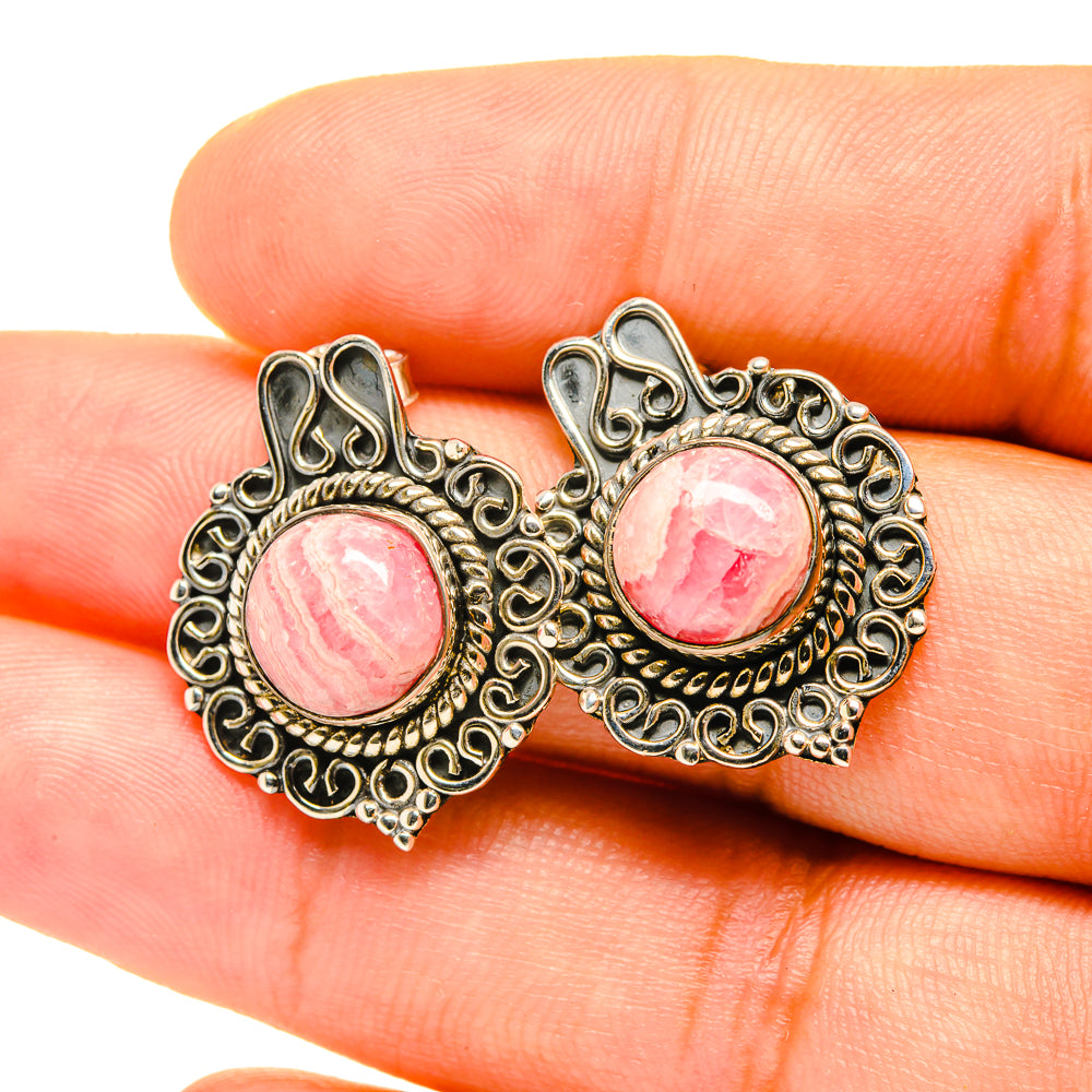 Rhodochrosite Earrings handcrafted by Anasilvercos - EARR419224