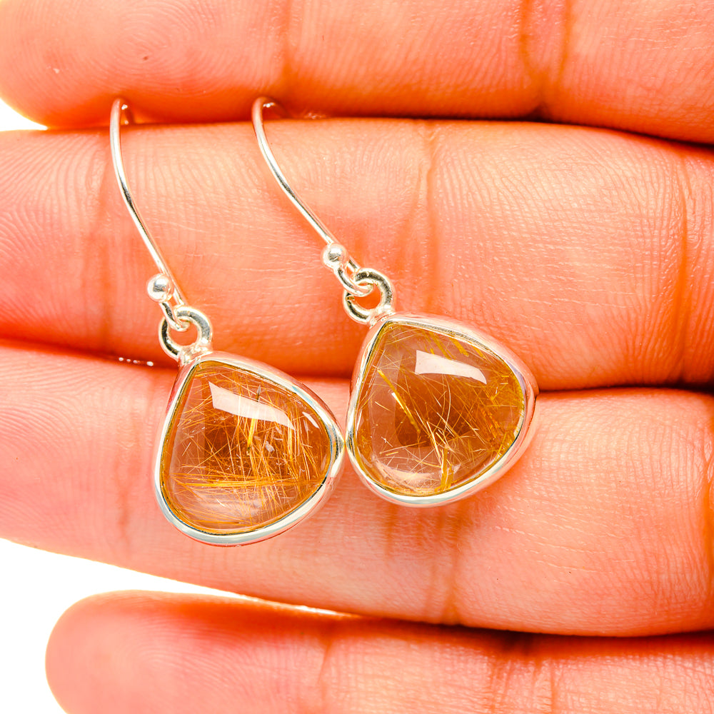 Rutilated Quartz Earrings handcrafted by Anasilvercos - EARR419234