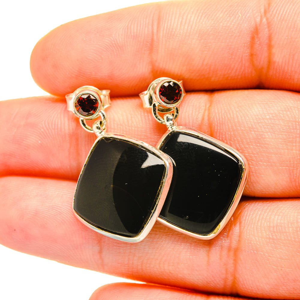 Black Onyx Earrings handcrafted by Anasilvercos - EARR419248