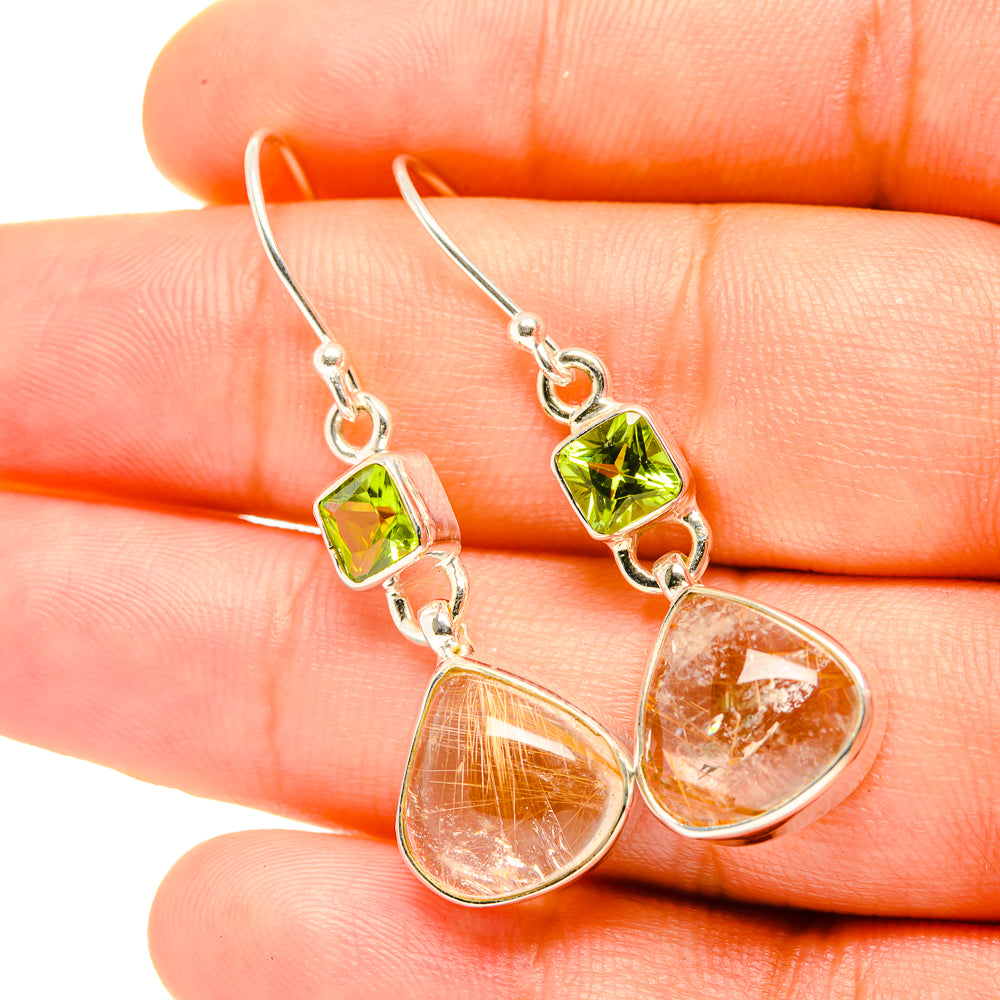 Rutilated Quartz Earrings handcrafted by Anasilvercos - EARR419250