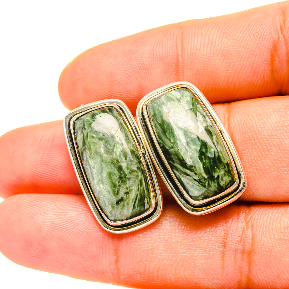 Seraphinite Earrings handcrafted by Anasilvercos - EARR419254