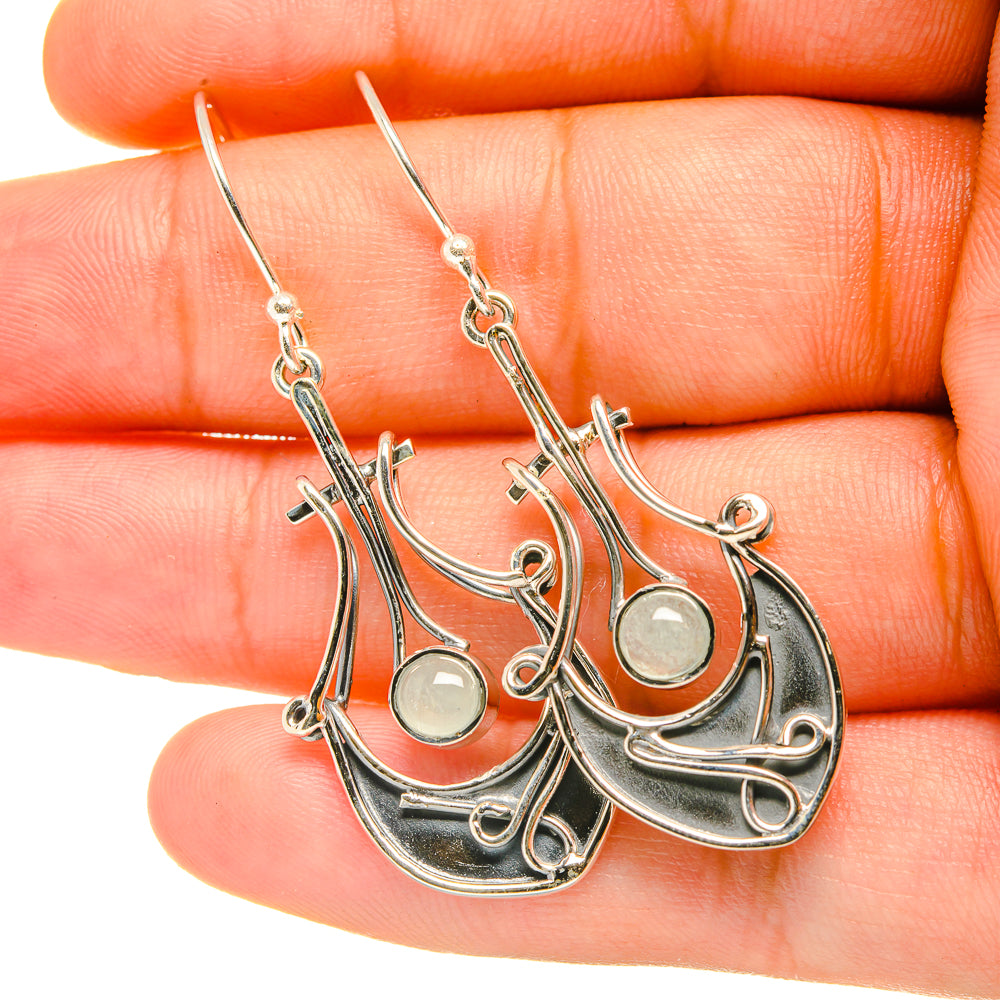 Rainbow Moonstone Earrings handcrafted by Anasilvercos - EARR419262