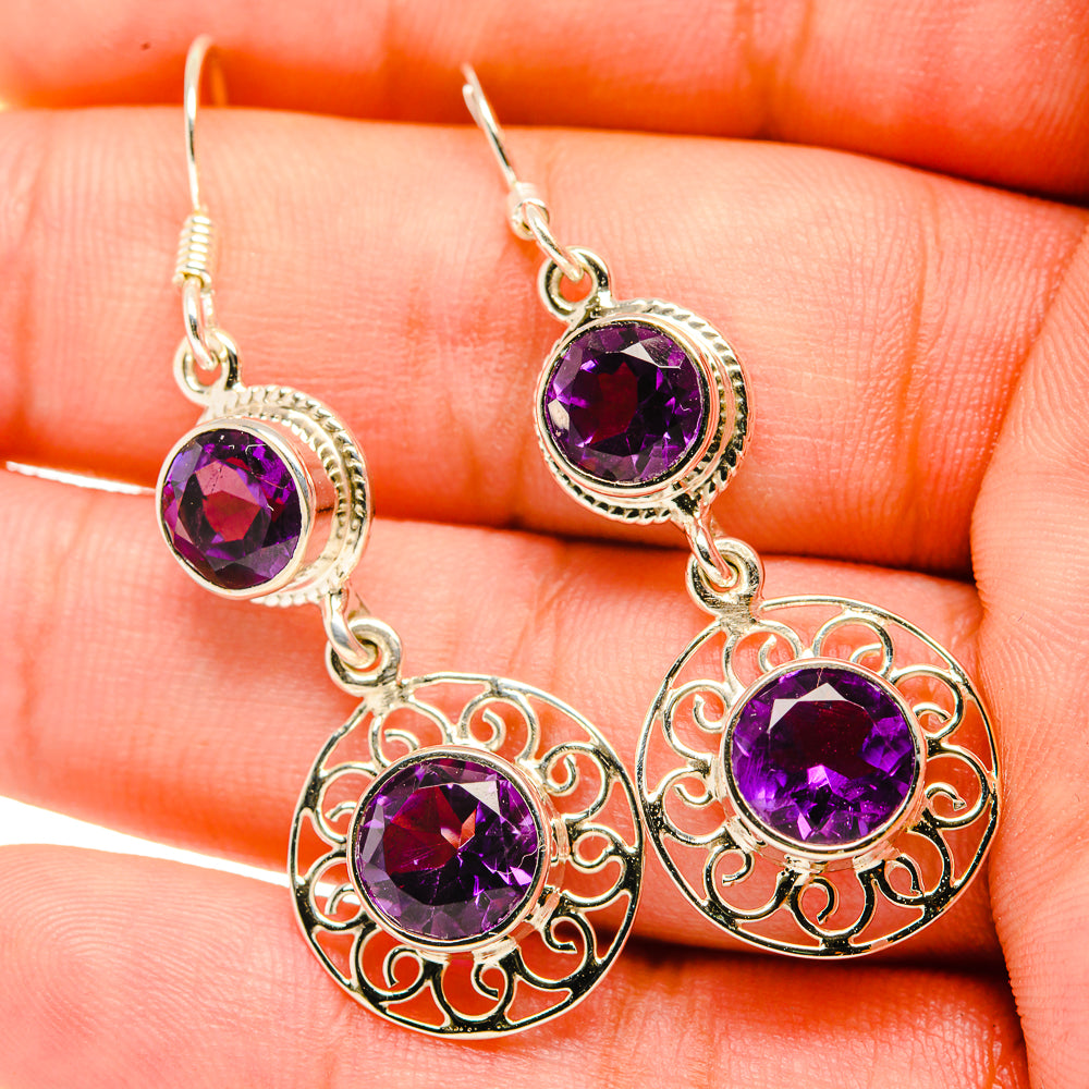 Amethyst Earrings handcrafted by Anasilvercos - EARR419266