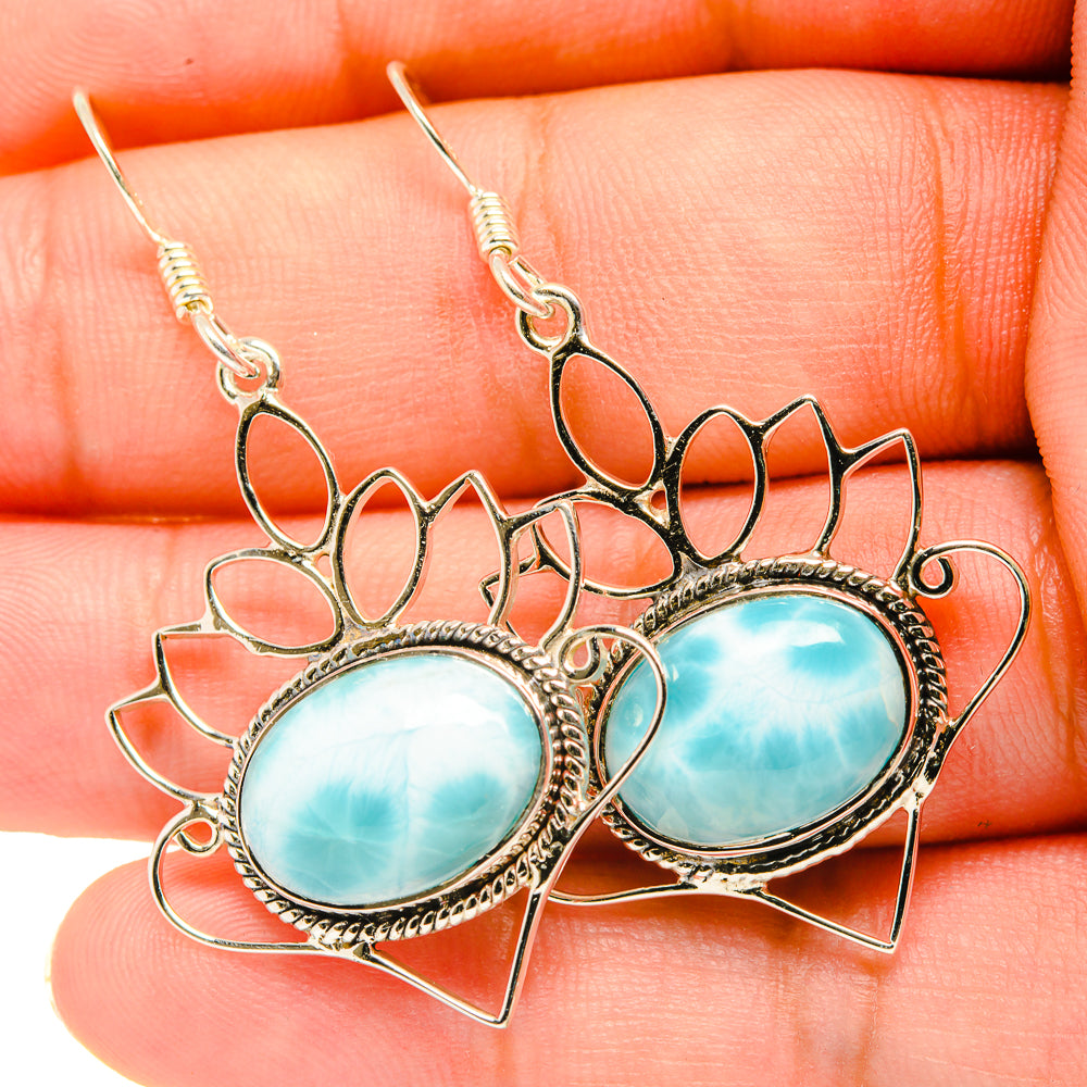 Larimar Earrings handcrafted by Anasilvercos - EARR419268