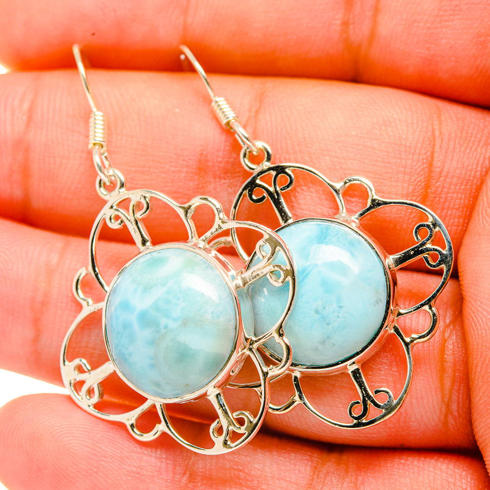 Larimar Earrings handcrafted by Anasilvercos - EARR419270