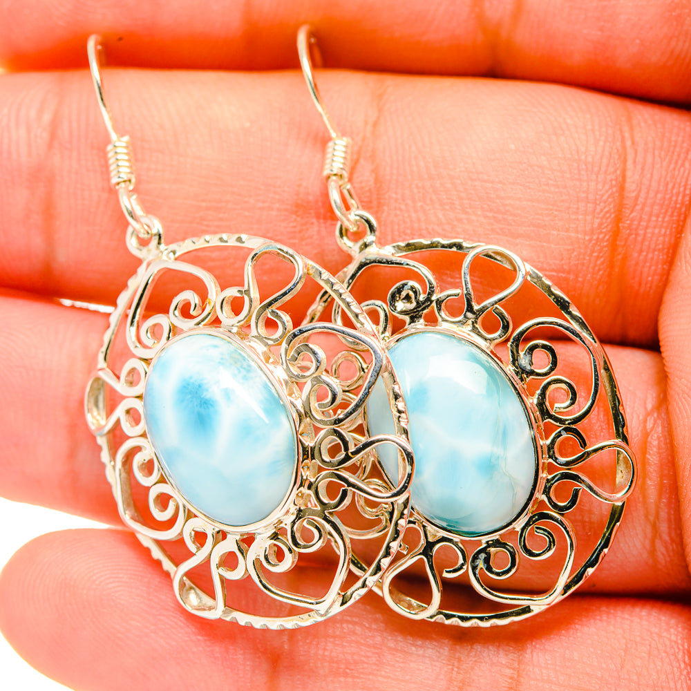 Larimar Earrings handcrafted by Anasilvercos - EARR419273