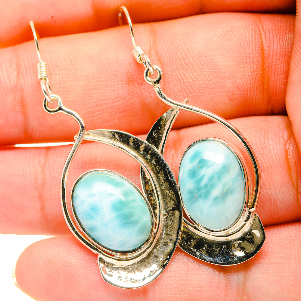 Larimar Earrings handcrafted by Anasilvercos - EARR419279