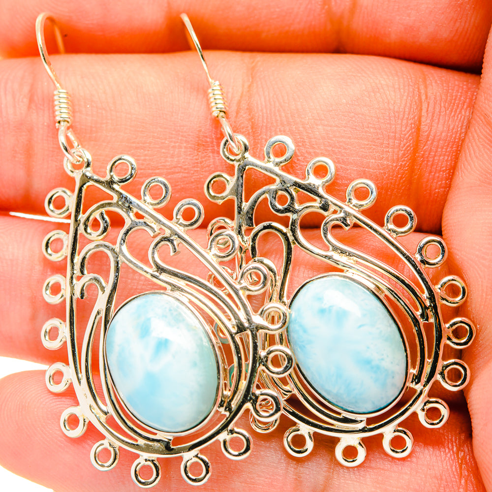 Larimar Earrings handcrafted by Anasilvercos - EARR419280