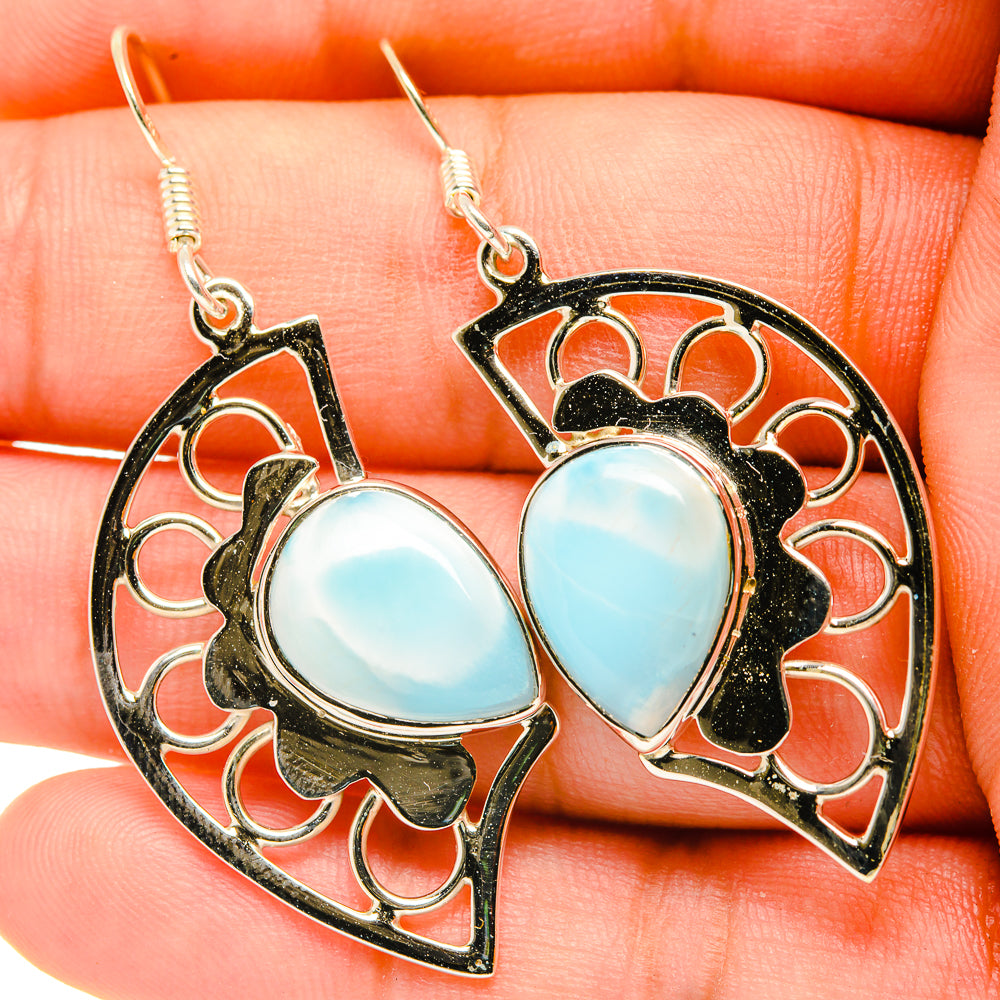 Larimar Earrings handcrafted by Anasilvercos - EARR419281