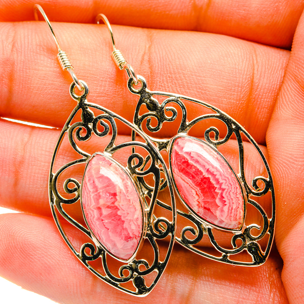 Rhodochrosite Earrings handcrafted by Anasilvercos - EARR419287