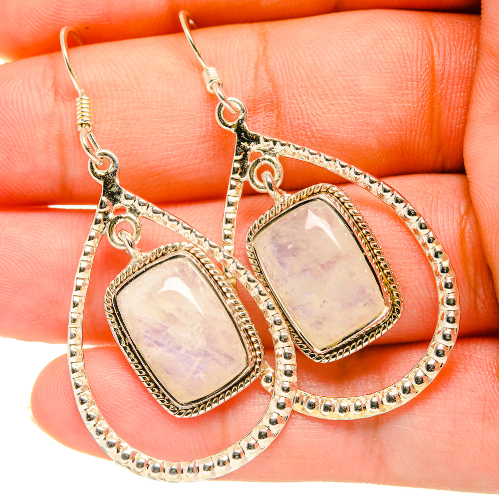 Rainbow Moonstone Earrings handcrafted by Anasilvercos - EARR419292