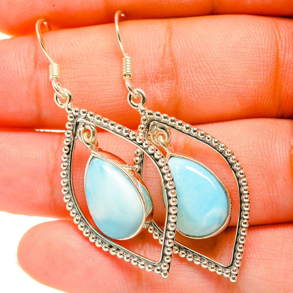 Larimar Earrings handcrafted by Anasilvercos - EARR419294