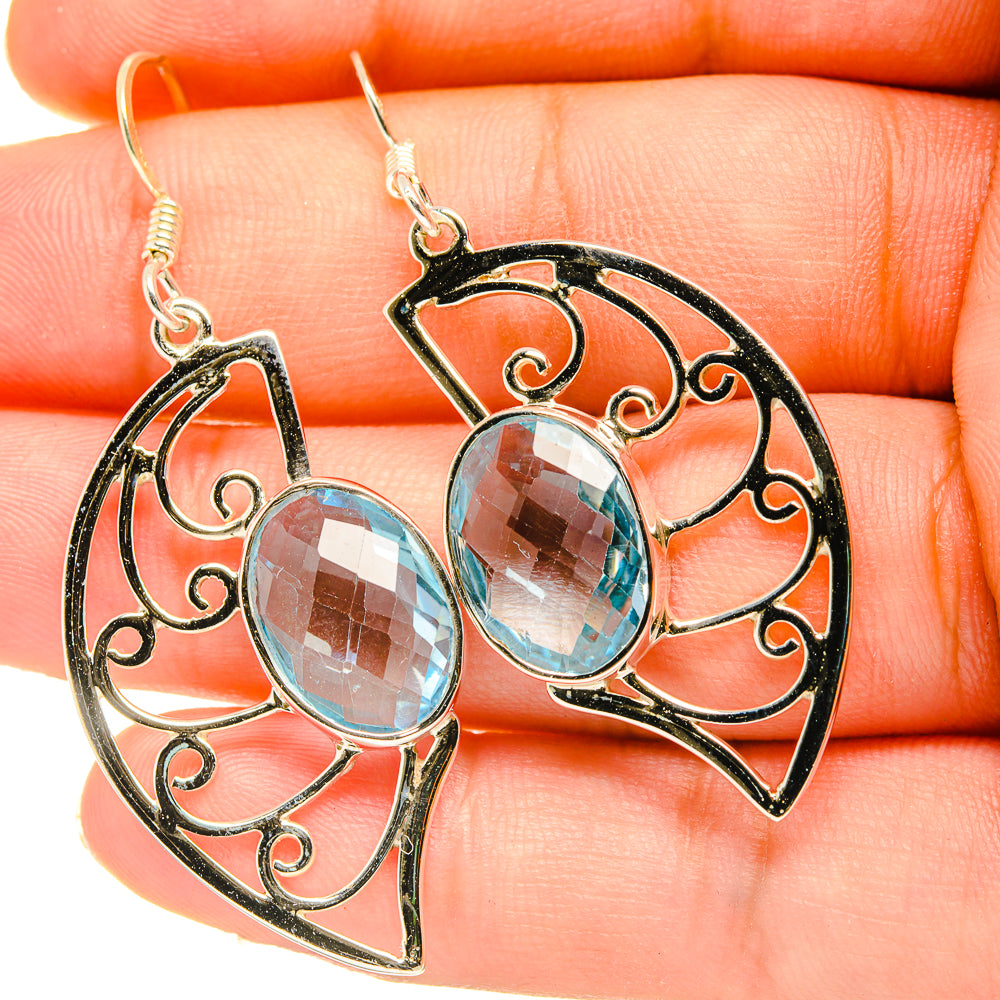 Blue Quartz Earrings handcrafted by Anasilvercos - EARR419305