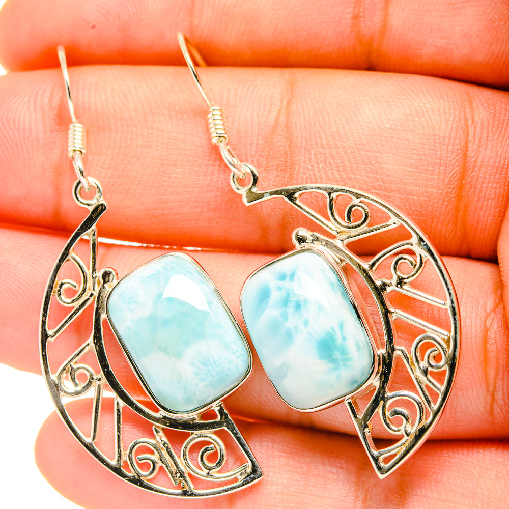 Larimar Earrings handcrafted by Anasilvercos - EARR419310