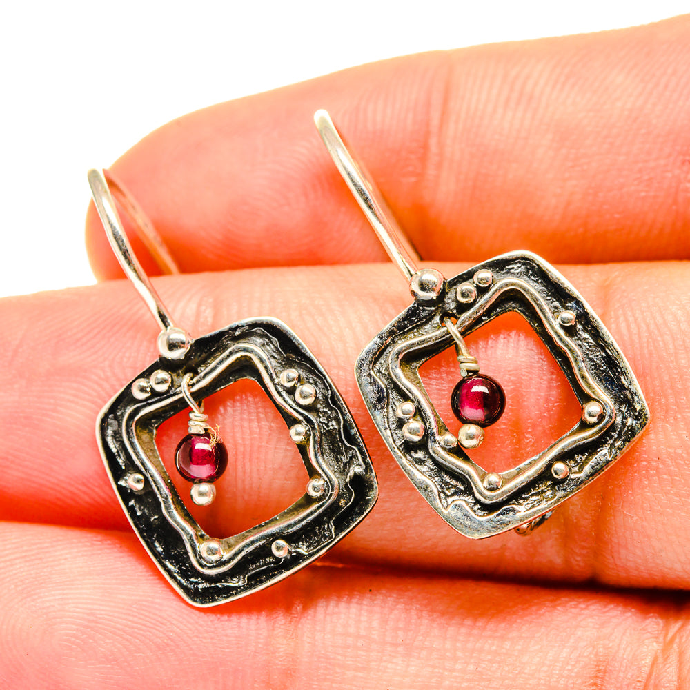Garnet Earrings handcrafted by Anasilvercos - EARR419316