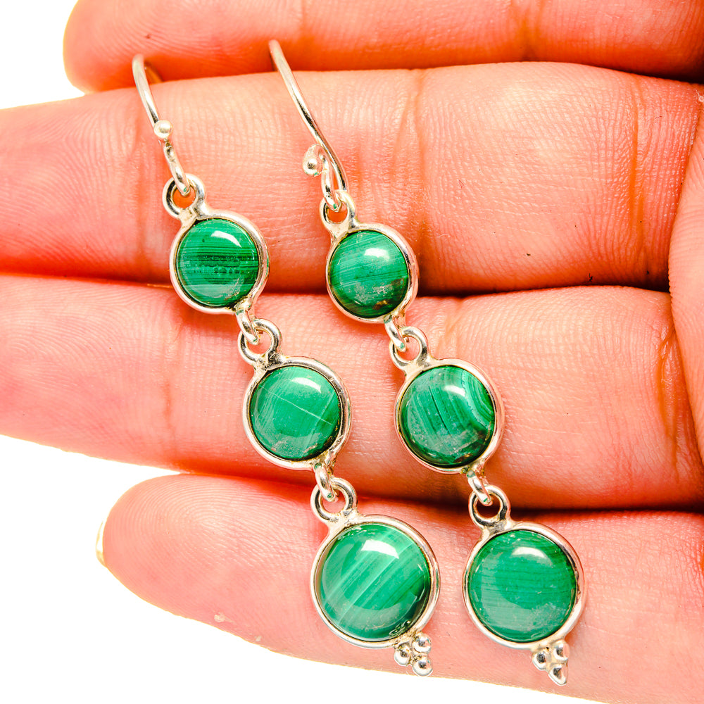 Malachite Earrings handcrafted by Anasilvercos - EARR419322