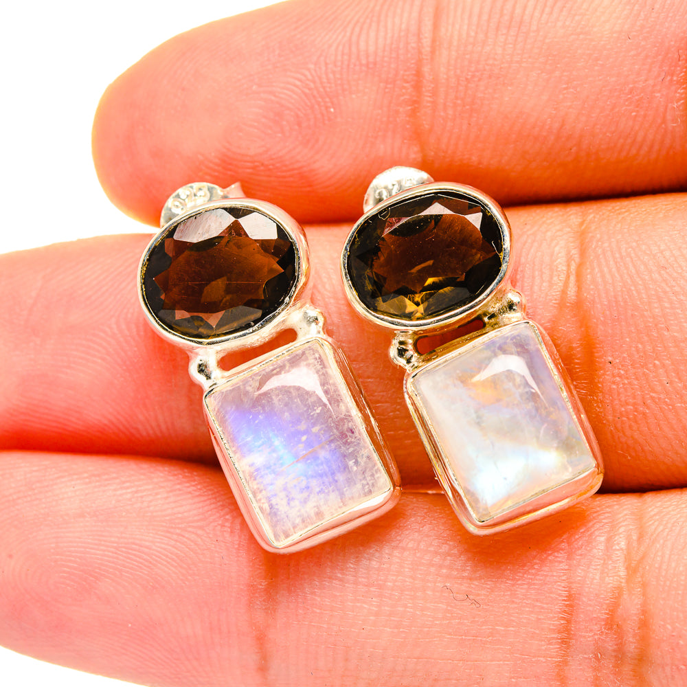 Rainbow Moonstone Earrings handcrafted by Anasilvercos - EARR419335